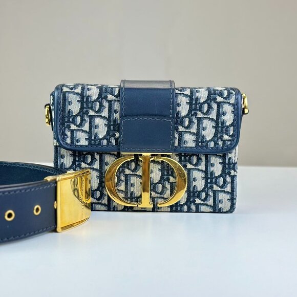 Dior Oblique Montaigne 30 Box Shoulder Bag Crossbody - Picture 1 of 9